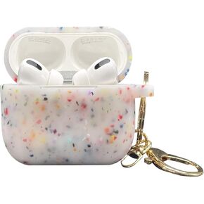 Luxury AirPod 3 Case Noctilucent Flowers Design Silicone Soft Protective Cover with Keychain Compatible with AirPods 3rd Generation Case for Women and Girls - Front LED Visible