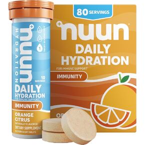 Nuun Hydration Immunity Electrolyte Tablets With 200mg Vitamin C, Blueberry Tangerine, 8 Pack (80 Servings)