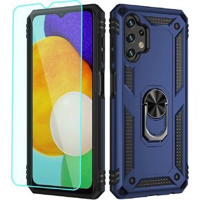 for Galaxy A13 LTE 4G Case,(NOT for 5G) with Screen Protector,[Military Grade] 16ft. Drop Tested Cover with Magnetic Kickstand Car Mount Protective Case for Galaxy A13 4G, Blue