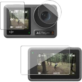 3pcs Tempered Glass Films Lens Screen Explosion-proof Protection Film for DJI Osmo Action 3/ Action 4 Camera Accessories