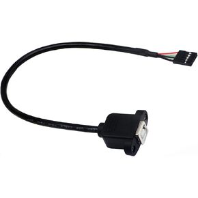 zdyCGTime Panel Mount USB 2.0 B Cable USB B Female to 5 pin Female Dupont Motherboard USB Header Cable (30cm/12inch)