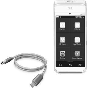 BoxWave Cable Compatible with Pax A920 - Micro USB DuraCable, Braided Micro USB Charging Cable for Pax A920 - Space Grey