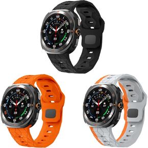 Compatible with Samsung Galaxy Watch 7 Ultra 47mm Band, Soft Sport Silicone Strap Watch Bands Men Women for Samsung Galaxy Watch Ultra 47mm (2024)
