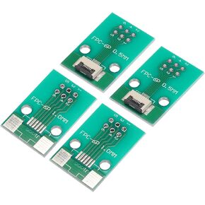 MECCANIXITY FPC FFC PCB Converter Board 6P 0.5mm on Socket Side, Back 1.0mm, to DIP 2.54mm for LCD 3D Printer Camera DVD TV Laptop Pack of 4