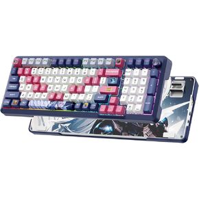 RisoPhy Wireless Mechanical Keyboard, 98 Keys RGB Gasket 2.4GHz/Wired/Bluetooth Keyboard with Custom Hi-Fi Linear Switch, Hot-Swap Socket Gaming Keyboard, PBT Keycaps/Knob Control Computer Keyboard