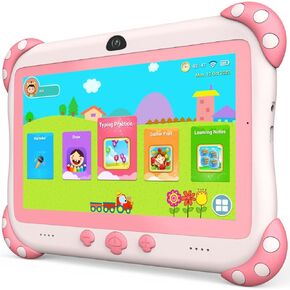 YINOCHE Kids Tablet for Kids 7 inch Kids Tablet WiFi Kids Tablets 32G Android 10 Tablet for Toddlers Parental Control Children's Tablet with Kids Software Pre-Installed Kid-Proof Case (Blue)