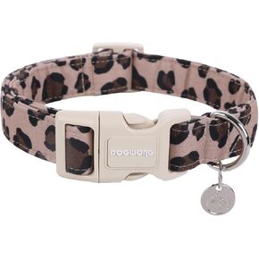DOGWONG Cotton Dog Collar, Spring Summer Dog Collar Durable Soft Natural Fabric Pet Dog Collar Cute Wedding Puppy Necklace for Small Medium Large Dog