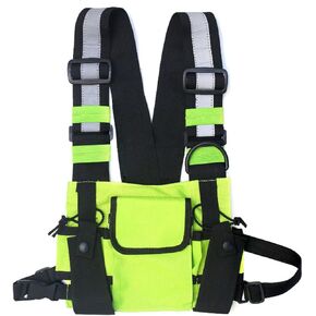 Maizoon Multi Pocket Chest Bag Two-Way Radio Walkie Talkie Hands-Free Pack with Phone Holder Hip Hop Street Adjustable Shoulder Strap Vest Suitable for Outdoor Sports Cycling and Hiking Purple