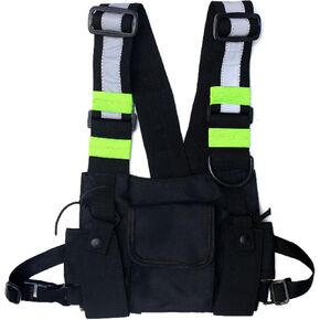 Maizoon Multi Pocket Chest Bag Two-Way Radio Walkie Talkie Hands-Free Pack with Phone Holder Hip Hop Street Adjustable Shoulder Strap Vest Suitable for Outdoor Sports Cycling and Hiking Purple