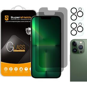Supershieldz (2 Pack) (Privacy) Anti Spy Screen Protector Designed for iPhone 13 Pro Max (6.7 inch)+ Camera Lens [Tempered Glass] Screen Protector, Anti Scratch, Bubble Free