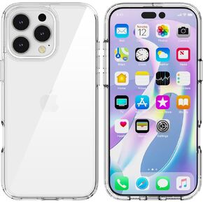TENOC Phone Case Compatible with iPhone 16 Pro Max, Clear Case Shockproof Protective Bumper Slim Cover for 6.9 Inch