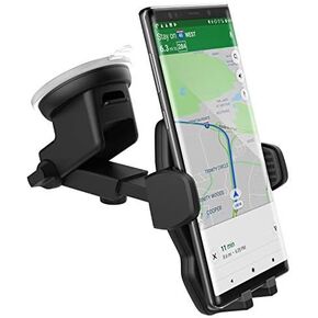 ENCASED Car Phone Holder for All Motorola and LG Smartphone Models, Ultra Grip Windshield + Dash Vehicle Cellphone Mount (Black)