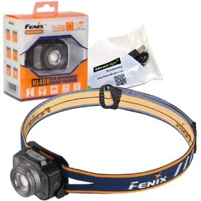 Fenix HL40R USB rechargeable 600 lumen zoom-able adjustable beam distance CREE LED headlamp with EdisonBright USB charging cable (Grey)