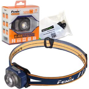 Fenix HL40R USB rechargeable 600 lumen zoom-able adjustable beam distance CREE LED headlamp with EdisonBright USB charging cable (Grey)