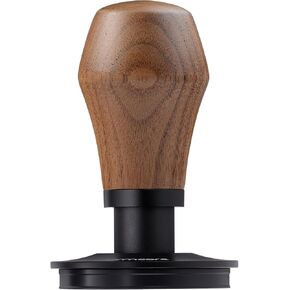 Normcore 53.3mm Espresso Coffee Tamper V4 - Spring Loaded Tamper With Titanium PVD Coating Flat Base -15lb / 25lb / 30lbs Replacement Springs, Genuine American Walnut Handle