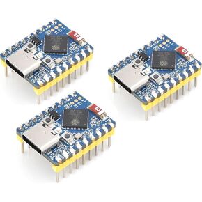 3PCS ESP32-S3 Mini Development Board with Pre-Soldered Header, Based on ESP32-S3FH4R2 Processor, 240MHz Running Frequency, Support 2.4GHz Wi-Fi & Bluetooth 5, Onboard 4MB Flash Memory
