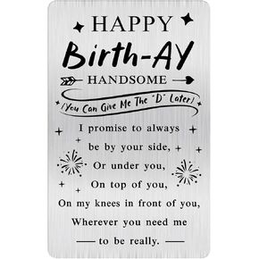 Boyfriend Birthday Card, Happy Birthday Gifts to My Boyfriend Him, Bday Engraved Wallet Card Inserts Gift from Girlfriend
