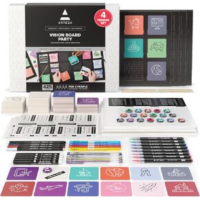 ARTEZA Vision Board Kit, Experience Box | Creative Art & Craft Set for Goal Setting, Party Kit for Group Activities, Business Planning, Personal Development, Art Supplies, Craft Supplies