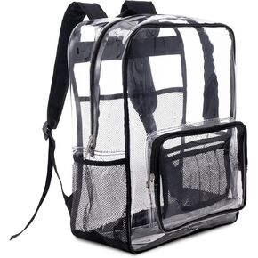Clear Backpack Heavy Duty, Large, Black