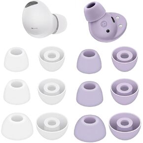 Ear Tips Fit for Galaxy Buds Pro 2 Earphones Eartips Earbud Replacement Tips Silicone Earplugs Earbud Tips Ear Piece Silicone Cover Earbud Caps Headphone Replacement Ear Pads 6 Pairs White SML