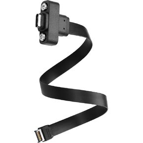SinLoon USB 3.1 Front Panel Header Type-C Extension Cable Type-E 20Pin Male to USB-C Female Cable with Panel Mount Screw 10 Gbps 30cm/11.8inch