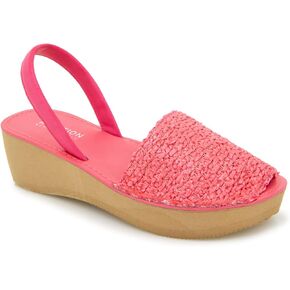 Kenneth Cole REACTION Women's Fine Glass Wedge Sandal, Geranium Weave, 9.5