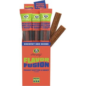 etta says! Flavor Fusion - All Natural Rawhide Free Chews for Dogs 2oz chew - Beef and Bone Broth - Made in The USA (12 Count Pack of 1)