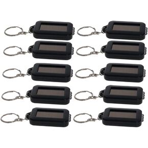 Othmro 10Pcs Mini Keychain Flashlight, Solar Bright White Keychain Portable Ultra Bright Little LED Light Energy Power LED Cute Square Style Lam for Camping Traveling Outdoor