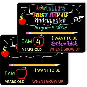 First and Last Day of School Chalkboard, 9.5"x11.8" Double Sided Pencil Back to School Sign for Kids Girls Boys Reusable 1st Day of Kindergarten Preschool Photo Props Sign