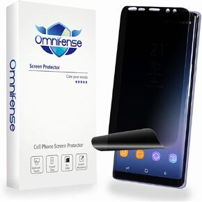 Galaxy Note 8 Screen Protector Privacy 2 Way Anti Spy (2-Pack) Curve Fit Soft Film (NOT Tempered Glass) for Samsung Note 8 and 1-Pack Back Skin Protector