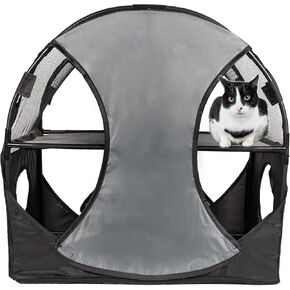 Pet Life ® Kitty-Play Obstacle Travel Collapsible Soft Folding Pet Cat House