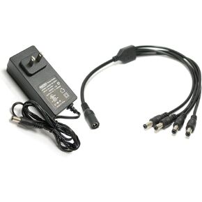 [UL Listed] SOLTECH 12V 3A 36W CCTV Security Camera Power Supply with 4-Way Power Splitter 5.5mm X 2.1mm 100-240V AC to DC 12 Volts 3 Amps AC/DC Adapter for Samsung Wisenet Lorex Night Owl Swann Qsee