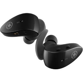 Yamaha TW-ES5A True Wireless Sport Earbuds with Bluetooth 5.2, IPX7 Waterproof, Secure Fit, Premium Sound, Qualcomm CVC Clear Voice Capture, Listening Care and Ambient Sound (Black)