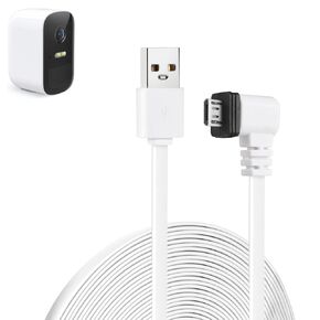25ft Power Extension Cable Compatible with eufy Security eufyCam 2C /2C Pro, Flat Charging Cable with Waterproof Design, Micro USB Charger for eufy Camera Outdoor Use