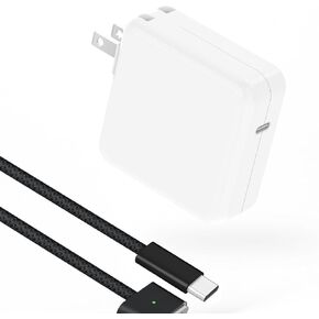 Charger for MacBook Air 13 15 inch M2 M3 2024 2023 2022 2021 MacBook Pro 14 inch M1 M2 M3, 70W USB C Power Adapter, 6.6FT USB C to 3 Braided Cable, Powerful Connect, Original Quality (Black)