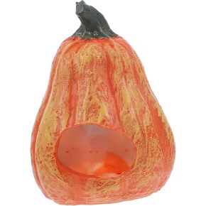 ABOOFAN Resin Pumpkin Ornaments Pumpkin House Flameer Turtles Hiding Hole Cave Halloween Aquarium Decorations for Reptile Tank Fish Tank