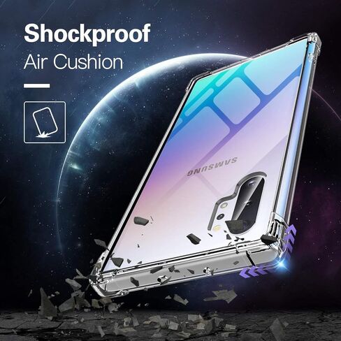 KIOMY Case for Samsung Galaxy Note 10+ / Note 10 Plus Shockproof Bumper Protective Cover Hybrid Design Hard PC Back + Flexible TPU Raised Bezel Slim Fit with Airbags Corners Clear in Saudi Arabia