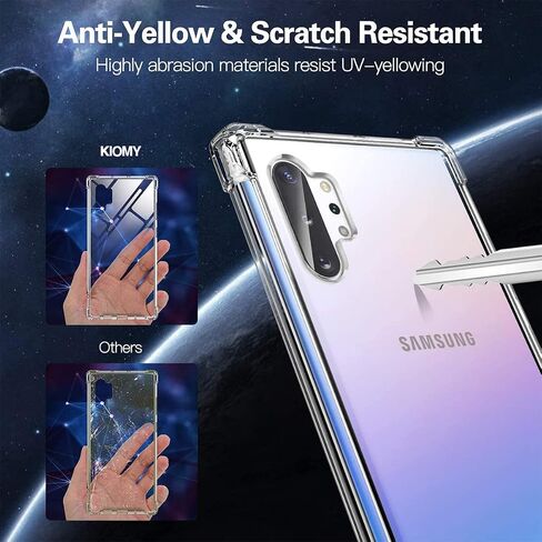 KIOMY Case for Samsung Galaxy Note 10+ / Note 10 Plus Shockproof Bumper Protective Cover Hybrid Design Hard PC Back + Flexible TPU Raised Bezel Slim Fit with Airbags Corners Clear in Saudi Arabia