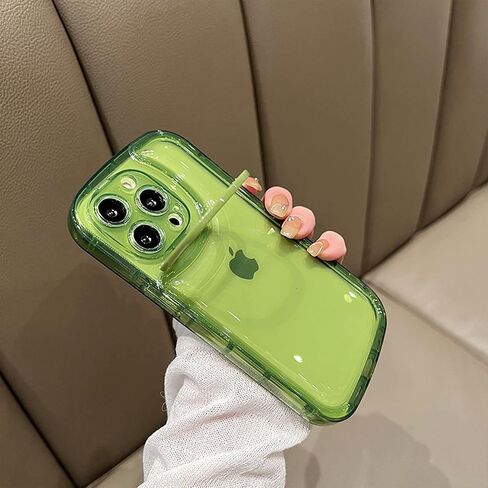 Ownest Compatible with iPhone 13 Pro Max Case with Clear Kickstand Creative Protective Design Case with Camera Holder for TPU Slim Shockproof Cool Phone Case for iPhone 13 Pro Max-Green in Saudi Arabia