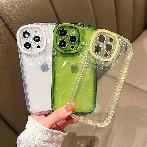 Ownest Compatible with iPhone 13 Pro Max Case with Clear Kickstand Creative Protective Design Case with Camera Holder for TPU Slim Shockproof Cool Phone Case for iPhone 13 Pro Max-Green in Saudi Arabia