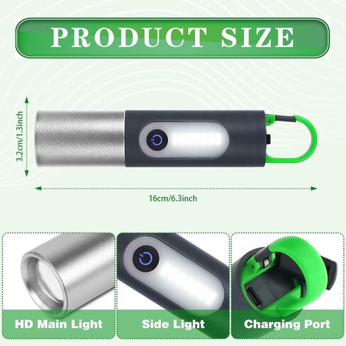 مصباح يدوي LED صغير قابل للتعديل، محمول وقابل لإعادة الشحن، مع عاكس الضوء للاستخدام في الهواء الطلق in Saudi Arabia