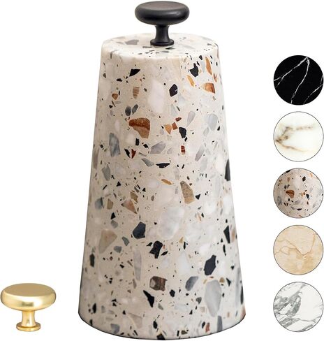 Marble Decorative Door Stop, Cute Door Stopper with Cast Iron Handle, Heavy Weighted Door Stop for Your Indoor or Outdoor Door, Heavy Door Stopper Weight/Rock for Country Home Decor (2 Knobs, 6lbs) in Saudi Arabia