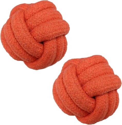 Dog Chew Toys, Dog Rope Balls Kit 2 Pack, Fun Interactive Cotton Balls for Medium to Large Dogs with a Diameter of 3 inches, Relieve Boredom, Chewing, Teething and Training, Light Orange. in Saudi Arabia