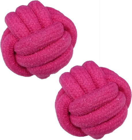 Dog Chew Toys, Dog Rope Balls Kit 2 Pack, Fun Interactive Cotton Balls for Medium to Large Dogs with a Diameter of 3 inches, Relieve Boredom, Chewing, Teething and Training, Light Orange. in Saudi Arabia