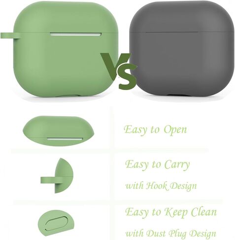 Airpods Pro2 Generation Case Cover: Pro 2nd Generation Apple Airpods Case Soft Silicone Protective Cover with Keychain Hook Airpods Pro 2nd Gen Case Cover with Dust Plug (Light Purple) in Kuwait