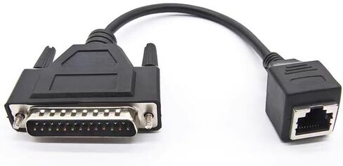 RJ45 to DB25 Female Network Cable, 0.2M Cable DB25 Male to RJ45 Female Connection Cable Adapter Extension for Debugging Cable, Network Switch, Industrial Control Cable (RJ45 to DB25 Female) in Saudi Arabia