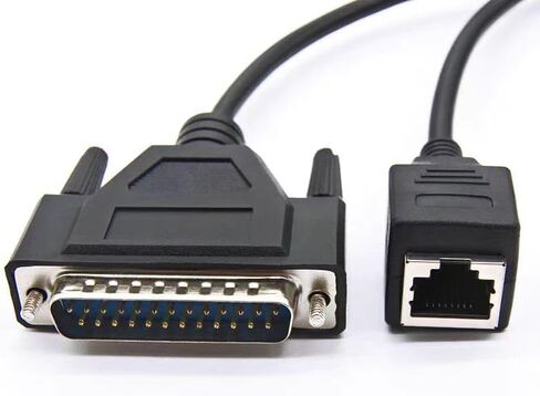 RJ45 to DB25 Female Network Cable, 0.2M Cable DB25 Male to RJ45 Female Connection Cable Adapter Extension for Debugging Cable, Network Switch, Industrial Control Cable (RJ45 to DB25 Female) in Saudi Arabia