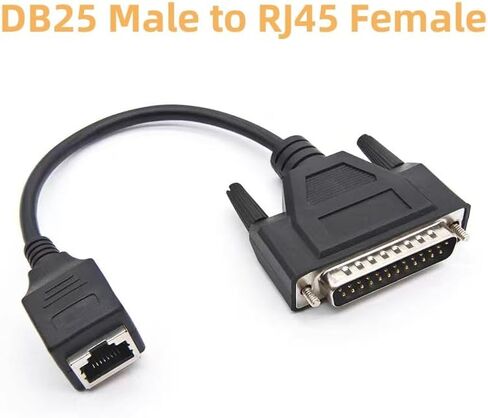 RJ45 to DB25 Female Network Cable, 0.2M Cable DB25 Male to RJ45 Female Connection Cable Adapter Extension for Debugging Cable, Network Switch, Industrial Control Cable (RJ45 to DB25 Female) in Saudi Arabia