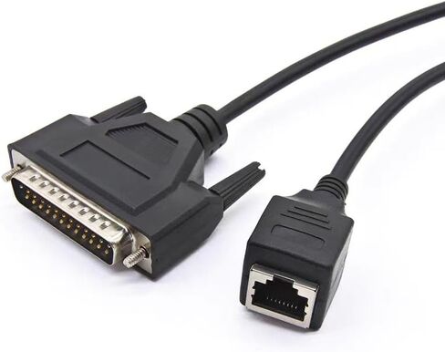 RJ45 to DB25 Female Network Cable, 0.2M Cable DB25 Male to RJ45 Female Connection Cable Adapter Extension for Debugging Cable, Network Switch, Industrial Control Cable (RJ45 to DB25 Female) in Saudi Arabia