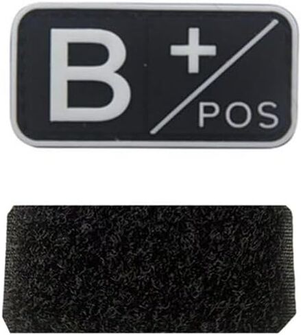 PVC Blood Type Patch 4pc(Hook and Loop B+) - Durable Patch for Identification (B+) in Saudi Arabia